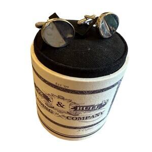 OX & BULL Trading Company Silver Oval Men's Cuff Links
